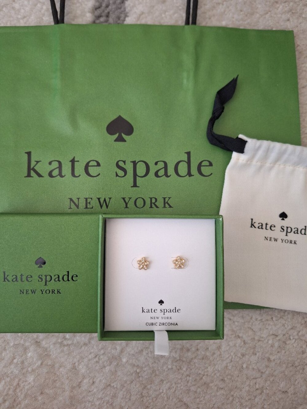 NEW Kate Spade Earrings in Box + Dust Bag + Shopping Bag
